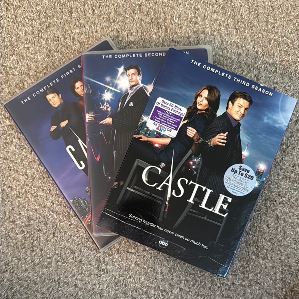 Castle on DVD Seasons 1-3 / Nathan Fillion Mystery TV Show